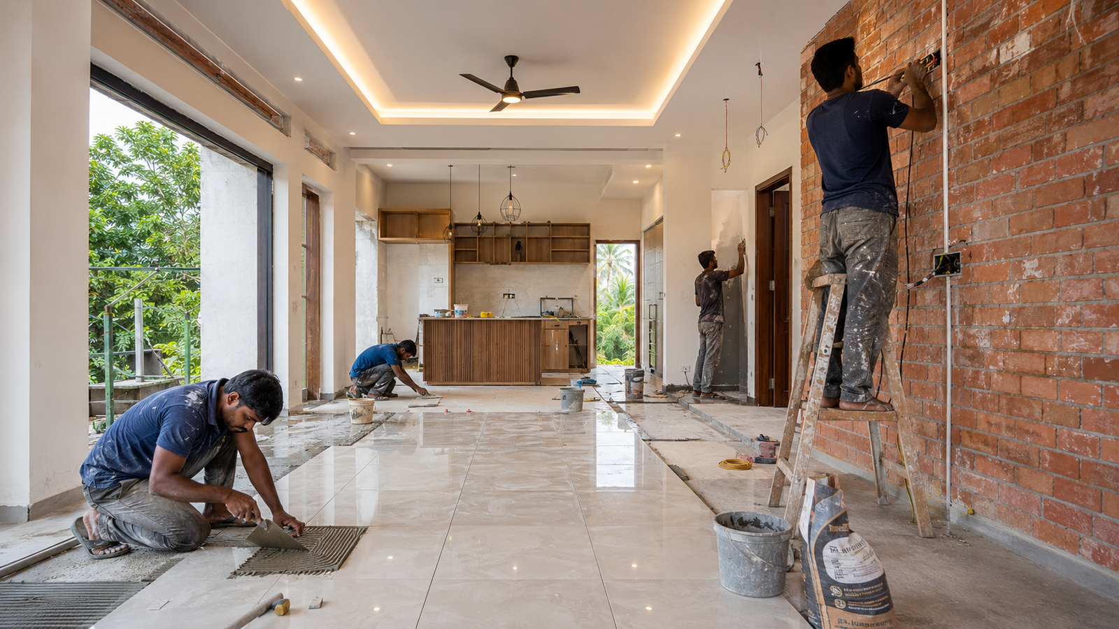 Renovation in progress modern home interior